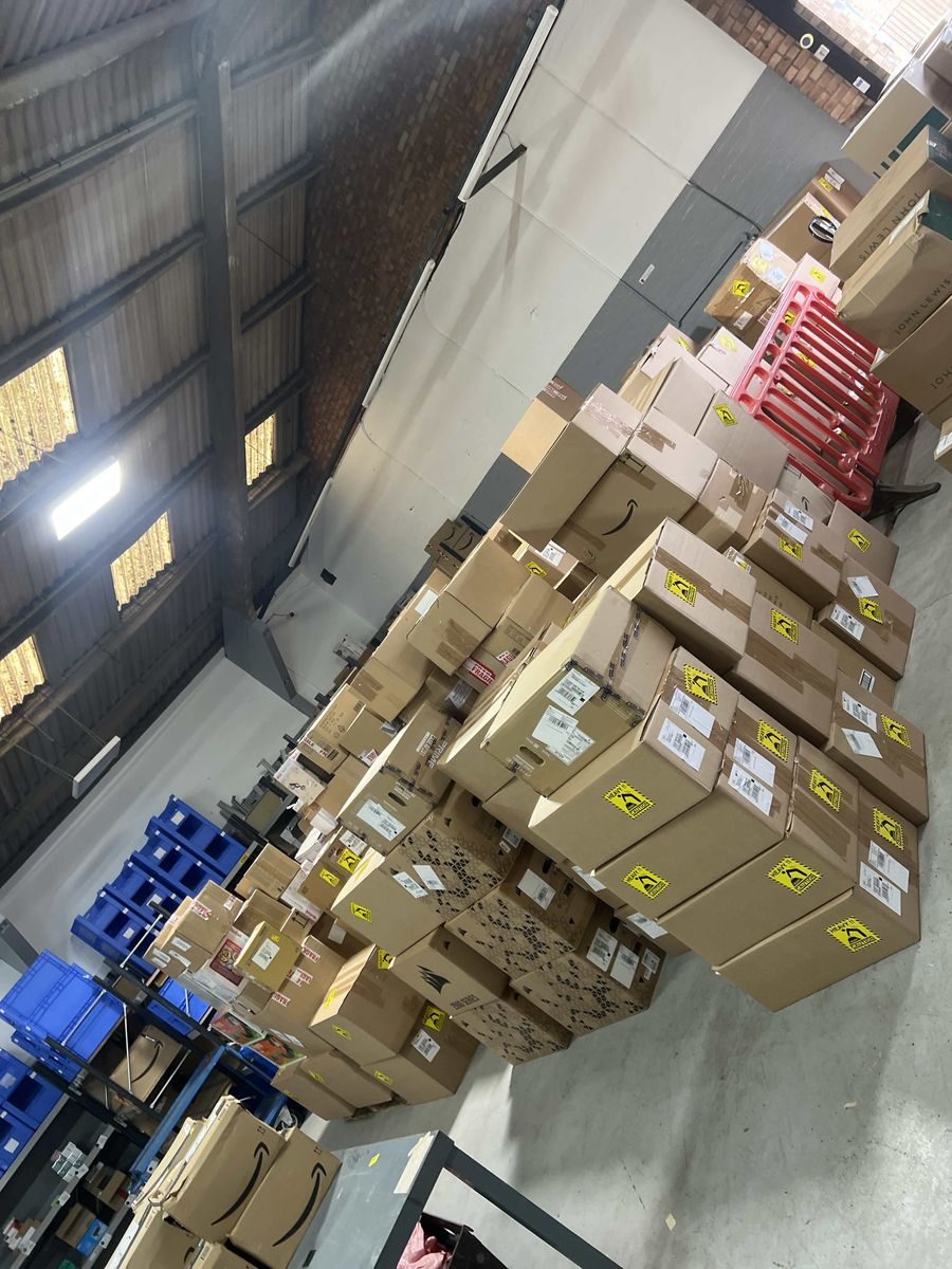 Amazon FBA stock collected and sorted at Precision Prep centre