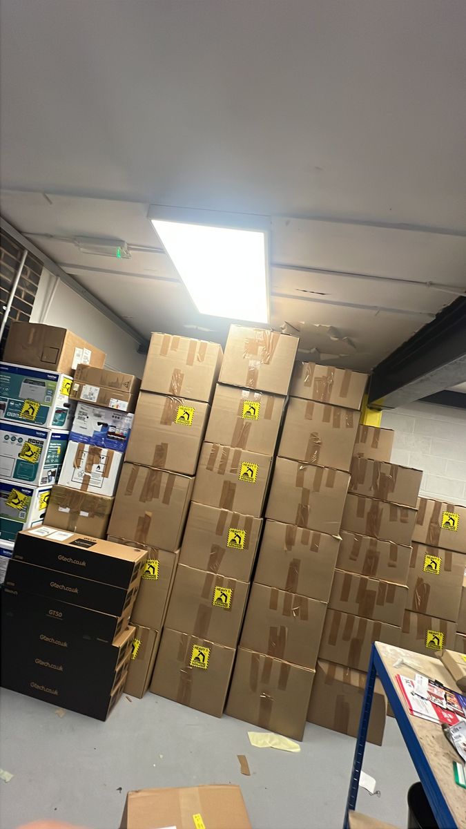 Amazon FBA inventory collected and ready for prep service