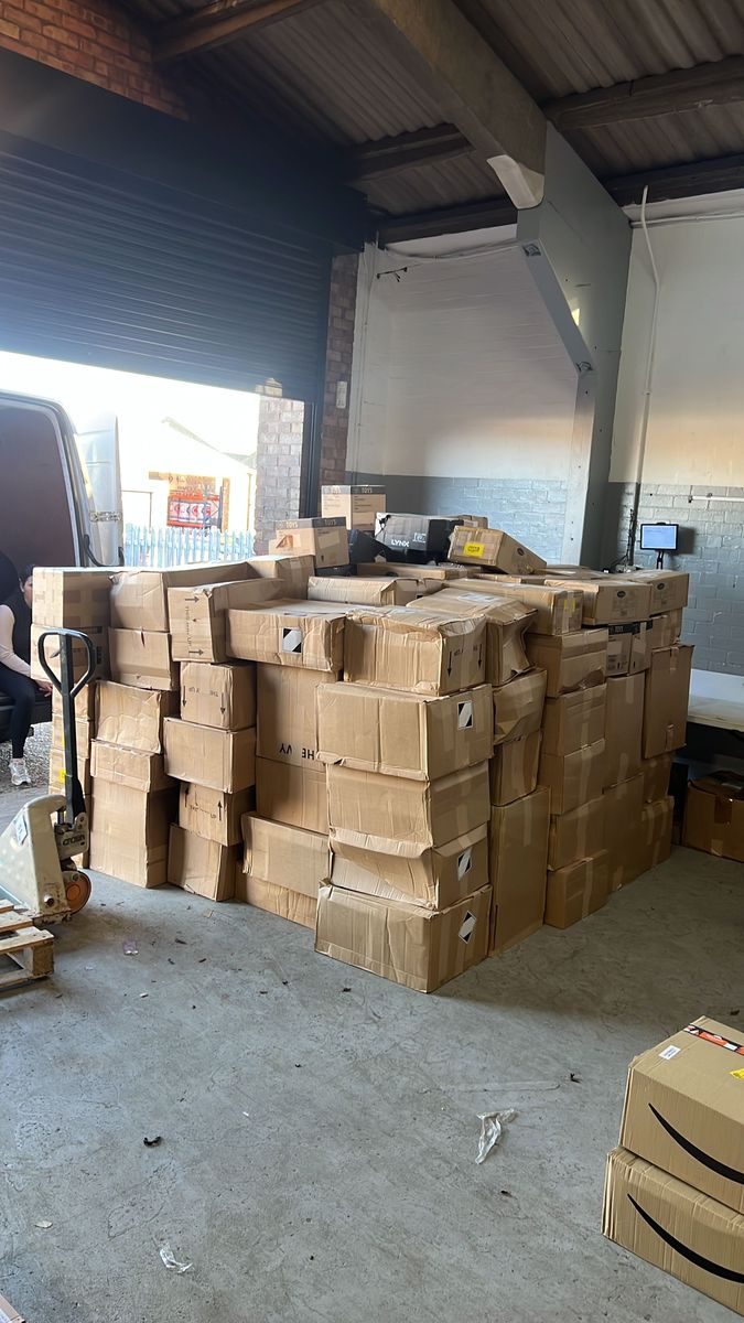 Loading FBA shipment for delivery to Amazon warehouse UK
