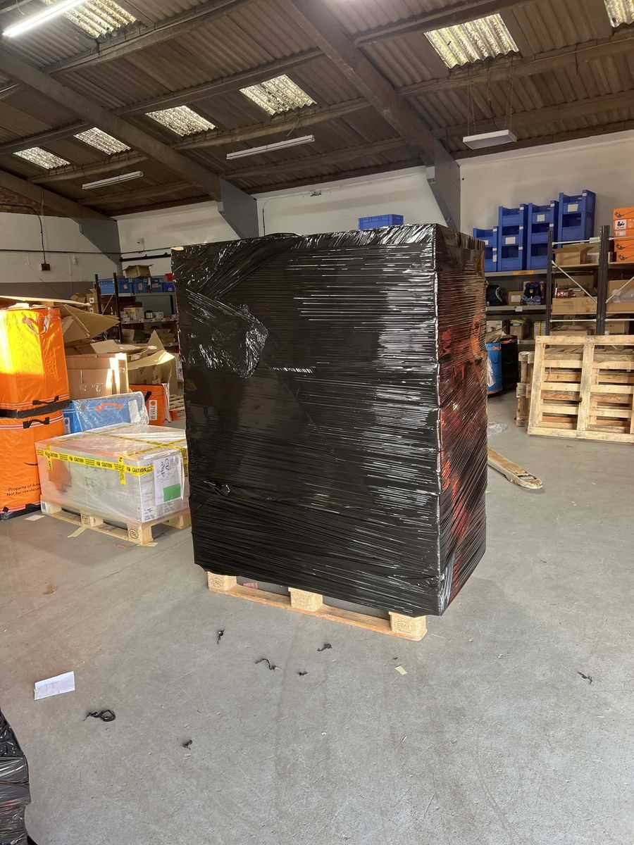 Palletised Amazon FBA shipment prepared by Precision Prep UK